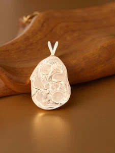 ESTATE SOLID 14K GOLD HANDMADE 3/4" NUGGET PENDANT #8096 - Bild 1 von 6