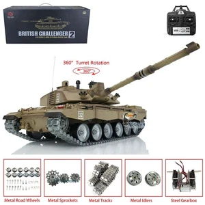 Henglong Remote Control Challenger II 7.0 Tank 3908 1/16 360°Turret Smoke BB IR - Imagen 1 de 12