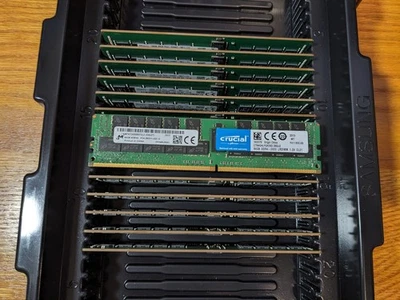 Micron 64gb PC4-2933Y 4DRx4 DDR4 ECC RDIMM Registered Memory MTA72ASS8G72LZ-2G9 - Image 1 of 4