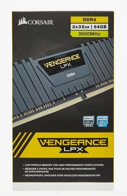 Corsair Vengeance LPX, 64GB (2 x 32gb) DDR4, 3600MHz - New in Box - Image 1 of 4