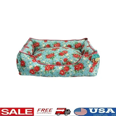 Vintage Floral Pet Bed Comfortable Cozy Dog Bed Plush Filling Home Decor 20" - Image 1 of 4