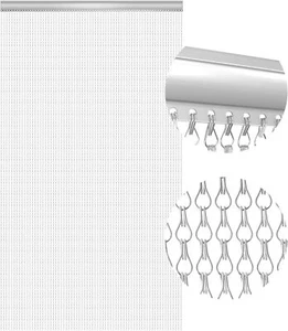 Premium Aluminium Door Fly Chain Mesh Screens 90 x 210cm Fly Bug Snap Screen - Picture 1 of 6