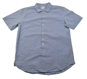 Obey Dissent Chambray Light Blue Slim Fit Button Down S/S (D) Men's Shirt - Picture 1 of 4