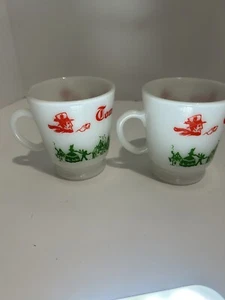 2 TAZAS TOM & JERRY Hazel Atlas de colección MCM Navidad Hazel Atlas - Imagen 1 de 10
