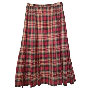 Falda Larga Vintage Pendleton Tartán Plaid Lana Plisada Talla 10  - Imagen 1 de 4