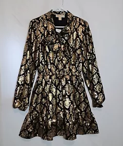 Michael Kors Black and Gold Women dress size medium NEW $155 - Picture 1 of 8