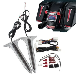 2pcs LED Smoke Brake Tail Light Accent Wedge Kit For Harley Touring Saddlebag CT - Picture 1 of 5