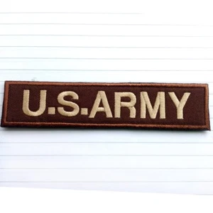 U.S. ARMY USA 3D EMBROIDERED BADGE TACTICAL MILITARY HOOK LOOP PATCH BADGE TAN - Picture 1 of 4