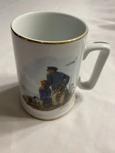 Norman Rockwell Coffee Mug Cup Looking Out To Sea Porcelain Tankard - Picture 1 of 7