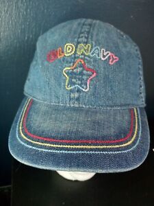 Old Navy Baby 4T 5T Denim BallCap Embroidered Stretchable Toddler Hat EUC