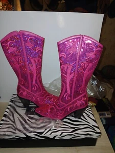 Helen's Heart Fuchsia Sequined Western Boots Womens Size 6 Style # 0290-12 New - Picture 1 of 23