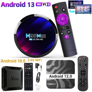 2024 Smart Android TV Box 4K/6K/8K WIFI HD Stream Player HDMI 8GB/16GB/32GB/64GB - Picture 1 of 33