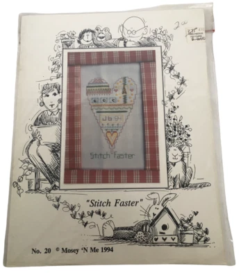 Mosey N Me Cross Stitch Pattern Stitch Faster Heart Crafter Craft Room Decor - Image 1 of 4