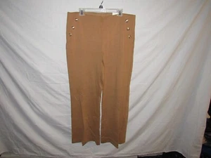 Chicos So Slimming Women's Camel Brown Pull On Button Flare Pants Size 3/16 NWT - Picture 1 of 6