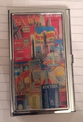  NUEVA YORK CITY Postal Empire State Bldg Portatarjetas de Visita Estuche para Tarjetas de Crédito Foto 1 de 2