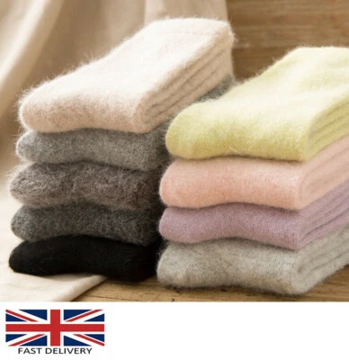 1/3 paio di calze 100% cashmere. Lana di capra calda accogliente molto morbida e delicata 4-7 UK - Immagine 1 di 4