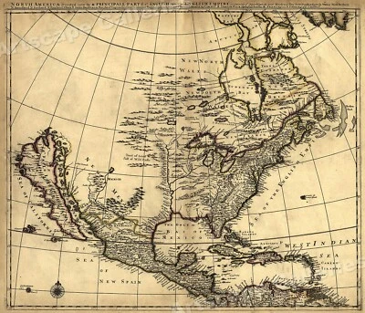 1685 Historic Map of Early North America - 24x28 - Image 1 of 3