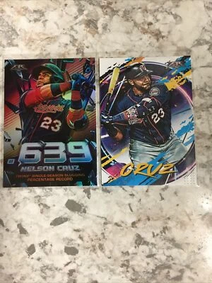 Nelson Cruz 2020 Topps Fire Lot Of 2 #147 SS-14 Mint Minnesota Twins - Image 1 of 2