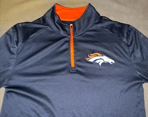 EUC Mens NFL Team Apparel Denver Broncos LS 1/4 Zip Pullover, Blue, Size Small - Picture 1 of 9