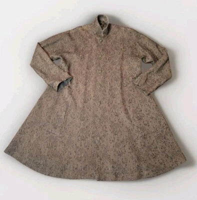 Eskandar Jacquard Coat / Jacket size 1 Olive Green Brown Silk Wool Blend - Image 1 of 4