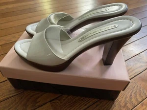 Bandolino BDVariety White Open Toe Slip On Stiletto High Heel Shoes Size 7 1/2M - Picture 1 of 4