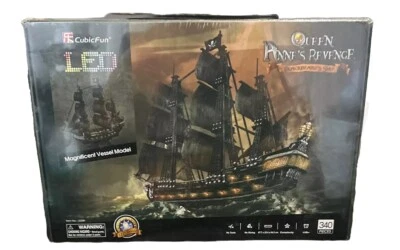 3D Puzzles for Adults Led Pirate Ship Queen Anne's Revenge Large 27'' Model NEW - Image 1 of 4