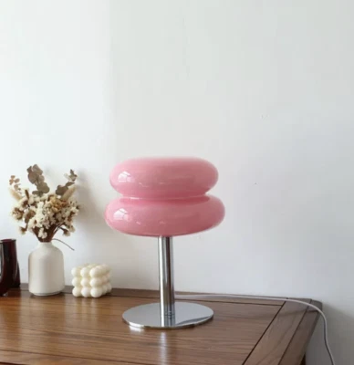 Italian Designer Glass Egg Tart Mushroom Table Lamp - Image 1 of 4