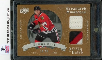 2008-09 Артефакты Ценные Образцы Джерси Нашивка Комбо Патрик Кейн 25/50 - Изображение 1 из 2