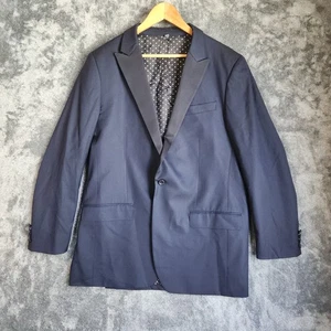 BONOBOS Standard Fit Sports Coat Blazer Wool 1 Button Blue Mens Size 42L EUC - Picture 1 of 13