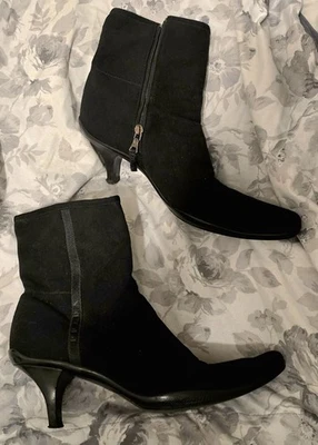 Botines PRADA Negro Lona Tela Calzature Donna Talla 39 Cuero Forrados A+ Foto 1 de 4