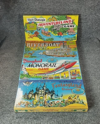 Disney Juego de Mesa Lote 4 Adventureland Fantasyland Monorail River 2005 SELLADO Foto 1 de 4