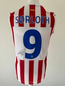 Camicia firmata ALEXANDER SORLOTH SØRLOTH - Atletico Madrid - PROVA ESATTA/COA - Norvegia - Foto 1 di 9