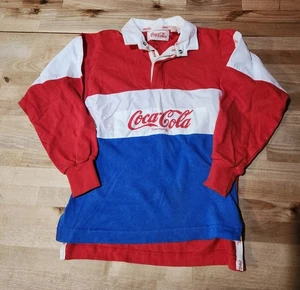 Vintage 80’s Coca Cola Kids Polo SweatShirt Long Sleeve Size Small Collared - Picture 1 of 3