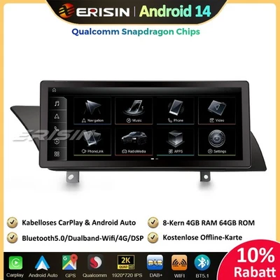 10.25" 8-Kern DSP Android 14 Autoradio GPS CarPlay DAB+ Für Audi A4/A5/B8/S4/S5 - Bild 1 von 4