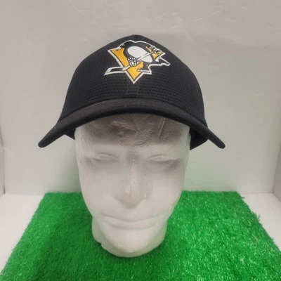Boné bordado profissional autêntico Pittsburgh Penguins chapéu fanáticos ajustado M/L flexível - Imagem 1 de 4