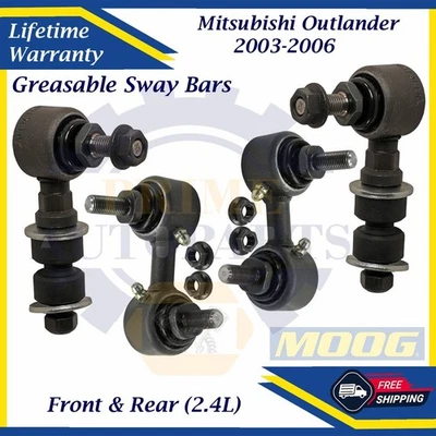 Barras estabilizadoras delanteras y traseras MOOG OEM para Mitsubishi Outlander 2003-2006 guerra de por vida. Foto 1 de 4