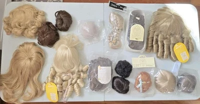 Vtg Lot of 14 Doll Wigs Mixed Color Styles Sizes 6-15 Monique Wee 3 Tallina READ - Image 1 of 4