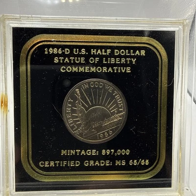 1986 D U.S. Half Dollar Statue of Liberty Commemorative Encased - Image 1 of 4