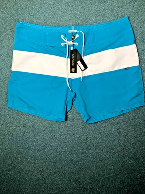 Bañador clásico Sauvage turquesa y blanco California talla 36 Foto 1 de 4