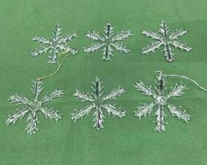 Snowflake Glass Christmas Ornaments - Set of 6 - Picture 1 of 9