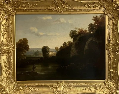 ANTIQUE OIL PAINTING Romantic Landscape at MATLOCK Henry Smyth (Act1800–1873) - Image 1 of 4