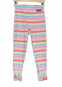 Matilda Jane Striped Legging Girls Sz 4 Pink Orange Lime - Picture 1 of 3