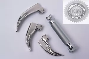 NEW Laryngoscope Set with 3 Macintosh Blades and 1 Handle + 3 REPLACEMENT BULBS - Bild 1 von 1