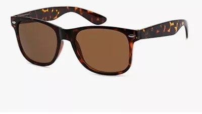 Gafas de sol estilo Wayfare marrón caparazón de tortuga clásicas años 80 retro vintage con bolsa Foto 1 de 4