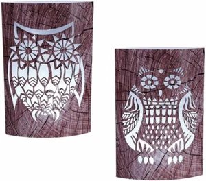 2 x Childrens Kids Baby Night Light Owl Bedroom Lamp Desk Fairy Lights Lantern - Picture 1 of 2