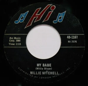 WILLIE MITCHELL~My Babe & Teenie's Dream ✦ Great Funk Instrumental 45~HI #2167 - Imagen 1 de 2