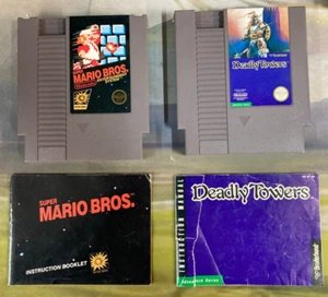 Super Mario Bros and Deadly Towers with Manuals - Nintendo (NES) - Picture 1 of 10