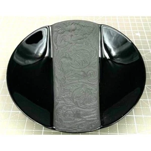 Artistic black bowl ROSENTHAL GIARDINO, Asymmetric Relief Birds - Picture 1 of 4