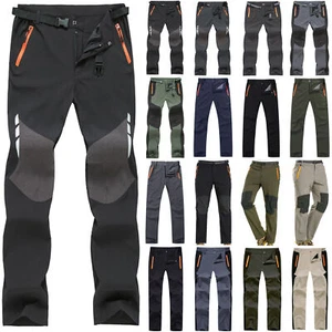 Men Waterproof Cargo Walking Trousers Rain Hiking Fishing Outdoor Work Pants New - Picture 1 of 14
