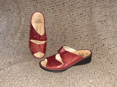 FINN COMFORT-红色漆皮水钻拖鞋-Sz 5D-7 美国优秀 — 第 1/4 张图片